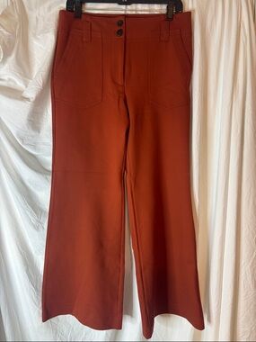 Maeve Wide-Leg Pants in Burnt Orange